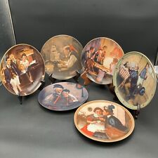 Lot of 6 Norman Rockwell Plates by Knowles No Chips or Breaks picture
