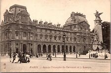 Vtg Paris France Arc de Triomphe du Carrousel et le Louvre 1910s Postcard picture