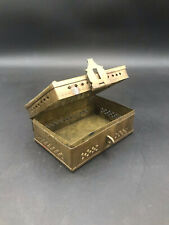 Vintage 5 x 3.5 x 2.5 Ornate Brass Box Made In India picture