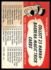 1975 Checklist Hanna Barbera Magic Trick Cards picture