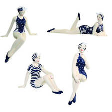 Bathing Beauties Set of 4 in Navy and White Suit - Delamere Design picture