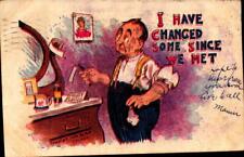 VINTAGE 1907 R.H. CHICAGO COMIC POSTCARD -I HAVE CHANGED SOME SINCE WE MET BK39 picture