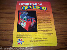 Coin Circus Arcade Flyer Sammy 1994 Vintage Original Artwork Sheet 8.5