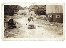 c1910 Young Cute Farm Boy Pushing Little Baby Brother Stroller Snapshot Photo picture