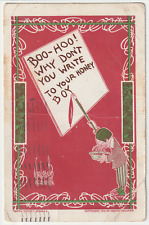 1911 Artist Postcard BOO HOO Walter Wellman Motto-Komik Antique picture