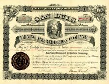 San Luis Mining and Reduction Co. - Stock Certificate - Mining Stocks picture