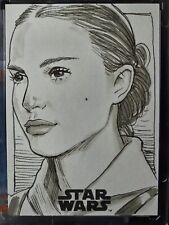 2018 Star Wars Topps Finest 1/1 Padme Amidala sketch - Signed by Jeff West picture