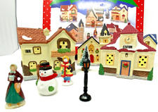 Rare Vintage Christmas 10pc Christmas Holiday Village Porcelain Winter Valley picture