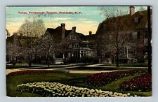 Rochester NY, Tulips, Portsmouth Terrace, Vintage New York c1914 Postcard picture