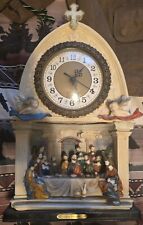 Rare Vintage Religious Last Supper Flying Cherub Pendulum Clock picture
