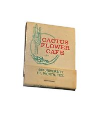 Vintage Rare Cactus Flower Cafe Matchbook Ft. Worth Texas Full Matches Match picture