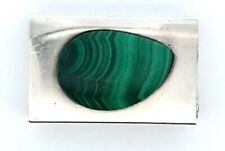 Vintage Shreve Co. Sterling Silver And Malachite Match Box Holder 18.9 Grams  picture