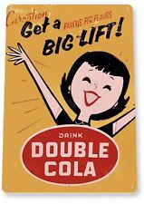 DOUBLE COLA TIN SIGN CHATTANOOGA TENNESSEE SKI DOUBLE MEASURE PLEASURE 12x18 in picture
