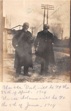 RPPC Photograph Two Old Men Vintage 1914 Postcard 9169 picture