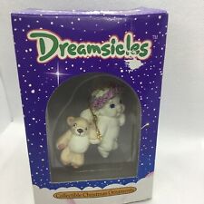 1995 Dreamsicles Collectible Christmas Ornament Cherub with Bear DX282 With Box picture