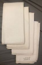 Vintage 1960s Ireland Pure Linen Napkins Set of 4 Ivory HJ Stotter Labeled picture
