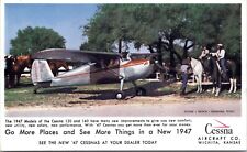 1947 Cessna 120 140  Aircraft Advertising Postcard - Shaw Aircraft, Iowa City IA picture