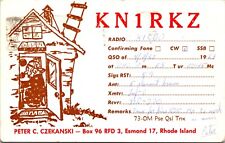 Vtg Ham Radio CB Amateur QSL QSO Card Postcard RHODE ISLAND KN1RKZ ESMOND 1963 picture