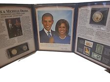 Barack And Michelle Obama Tribute Folio PCS Stamps And Coins picture