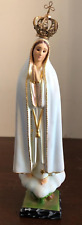 Vintage Antique Catholic Our Lady of Fatima with Broze Delicate Crown 8