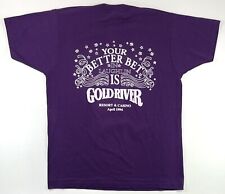 Vintage 1994 Gold River Casino Laughlin Nevada Mens Purple Print T Shirt Size L picture