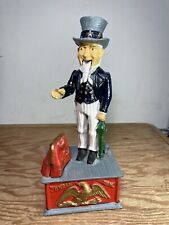 Cast Iron Uncle Sam Coin Bank Reproduction Made In Taiwan picture
