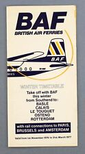 BAF BRITISH AIR FERRIES AIRLINE TIMETABLE WINTER 1976/1977 picture