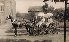 RPPC Horse Pulls Decorated Carriage Floral Parade Women with Parasols Postcard picture