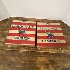 1968 Wheaton Glass Republican & Democratic Campaign Set W/ Boxes First Edition picture