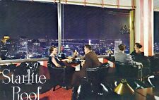 Starlite Roof Night View Of San Francisco Drake Hotel Chrome Vintage Postcard picture