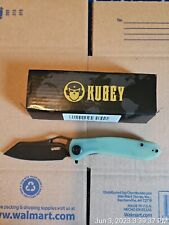 Kubey Drake Folding Knife, Jade G-10 Handles, Black Plain Blade KU310D picture