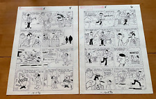 Heathcliff Funhouse #5 original comic art 2 pgs HORSE JOCKEY CROOKS 1988 STAR picture