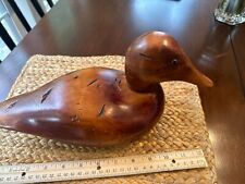 Texas Artist Al Balfay's  Stained Wood Duck Carving, excellent condition  picture