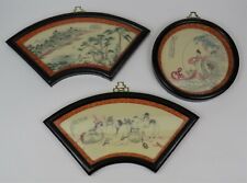 Vintage Etched Asian Wall Plaques* Set of 3 *Handcrafted* Bakelite * SHIPS FREE picture
