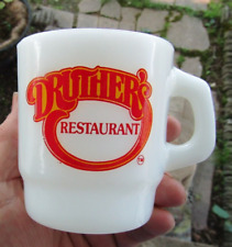 Vintage Druthers Anchor Hocking  Restaurant D Handle Milk Glass Mug Coffee 80s picture