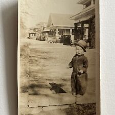 Antique Snapshot Photograph Adorable Little Boy Great Outfit ID Bobby Latimer picture