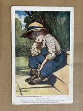 Postcard 1909 Artist Signed VC Anderson Nobody Loves Me Eat Worms Sad Boy Child picture