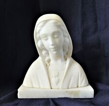 Vintage Alabaster Sacred Heart Madonna Statue picture