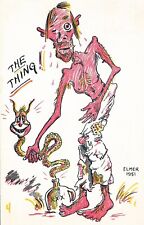 VINTAGE COMIC POSTCARD ARTIST SIGNED ELMER THE THING picture