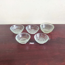 Vintage Old Clear Glass Bowl Set Glassware Decorative Collectible Set Of 5 G430 picture