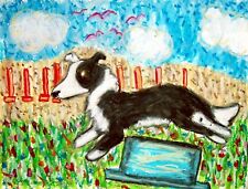 Border Collie Dog Art 8.5 x 11 Print Signed by Artist KSams Agility picture