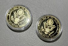 “Gold” Coin Commemorative Washington DC & Pentagon Encased Collectible-Lot of 2 picture