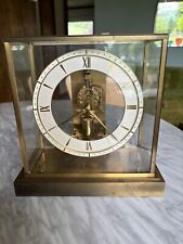 Vintage Junghans ATO Brass Table Clock with Glass Case German WORKS & KEEPS TIME picture