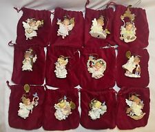 Ashton Drake Heirloom Ornaments Holly Day ANGELS 12 Piece Set with COA picture