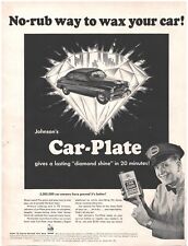 1951 Johnson's Car-Plate Auto Wax Vintage Original Magazine Print Ad picture