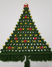 Vtg Macrame Green Christmas Tree 30