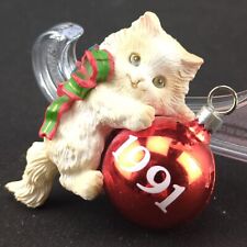 1991 Carlton Cards Heirloom Collection  PURR-FECT HOLIDAYS Christmas Ornament picture