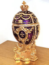 Large Fabrege egg Jewelry set Trinket Necklace Bracelet 6ct 24k GOLD  Fabergé picture