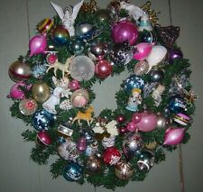 Fabulous Retro Christmas Ornament Wreath with lots of Angels and Balls picture