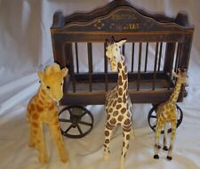 SET Antique Royal Circus Cage Wagon 14in + Vintage Steiff Giraffe + 2 Giraffes picture
